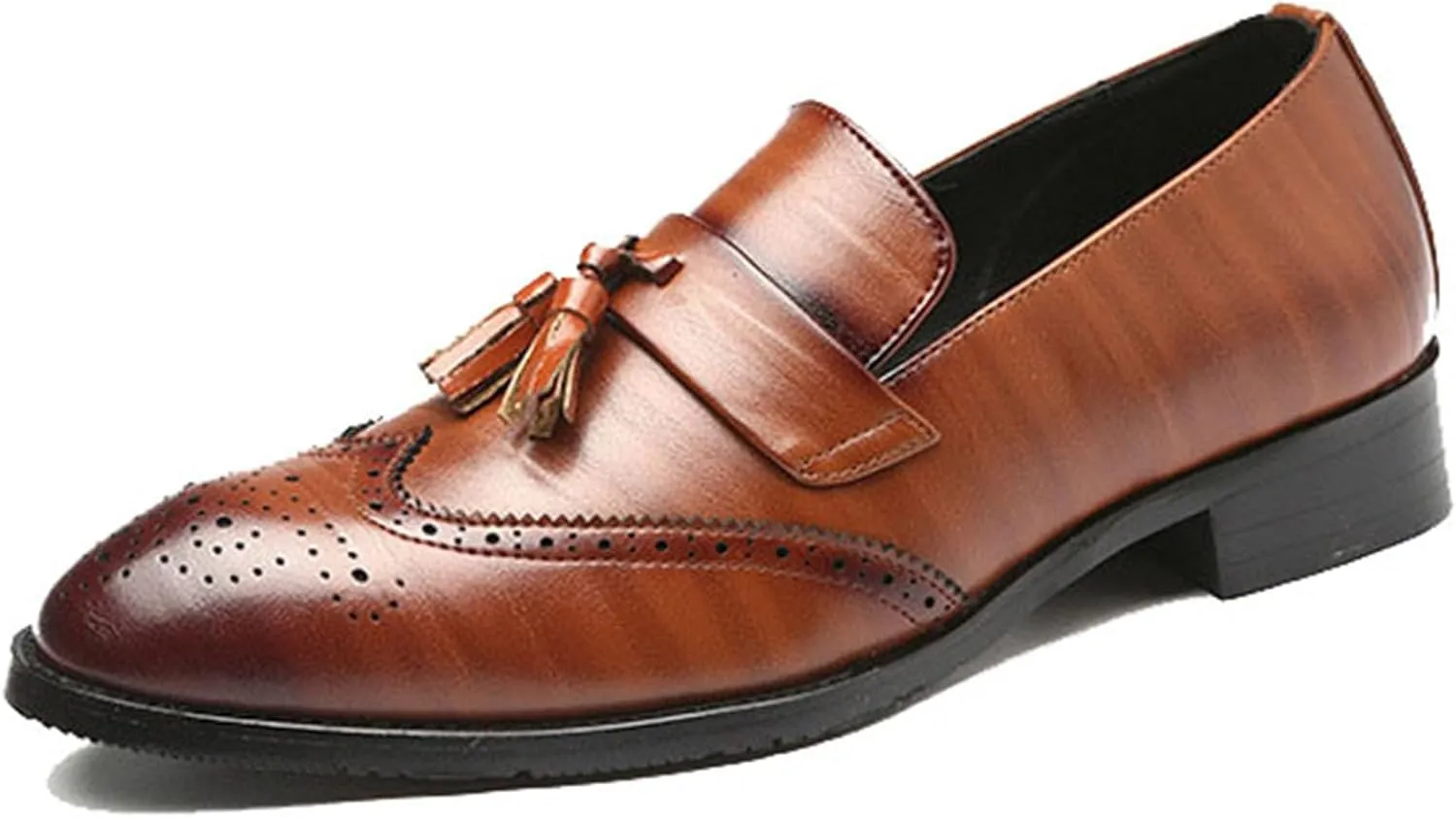 Dress Shoes for Men Leather Formal Business Oxford Derby Shoes Brogue Wingtip Retro Dress Shoes for Men