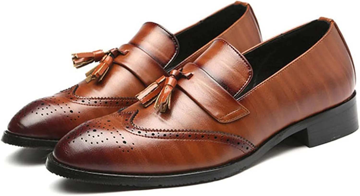 Dress Shoes for Men Leather Formal Business Oxford Derby Shoes Brogue Wingtip Retro Dress Shoes for Men