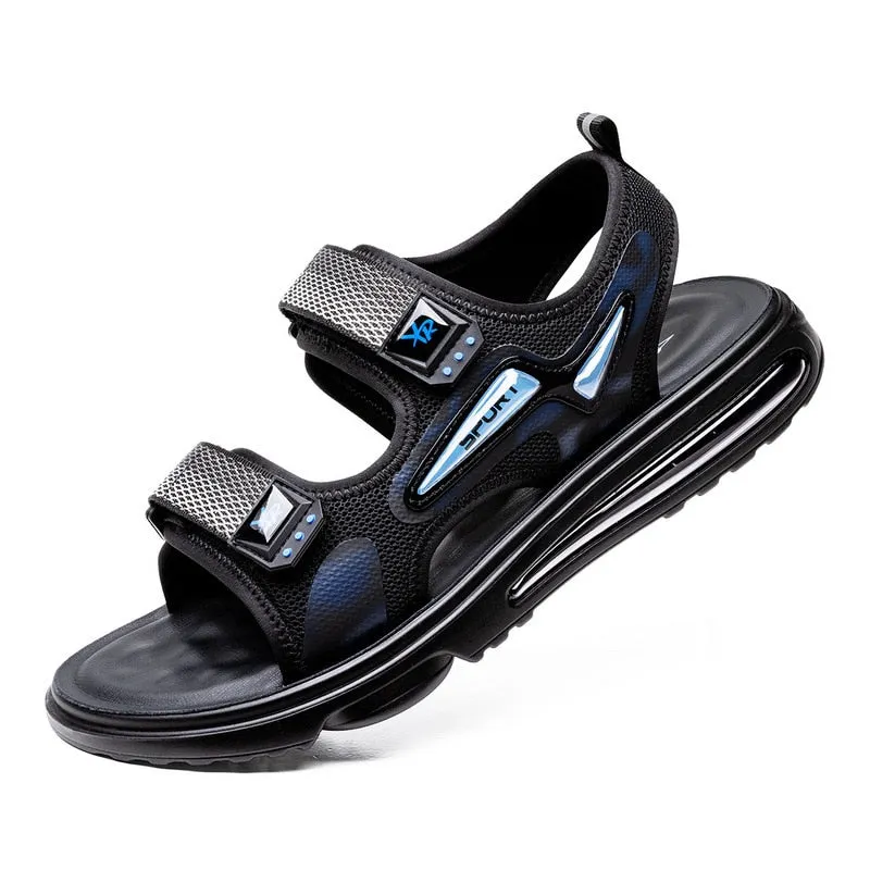Hnzxzm New Summer Shoes Men Sandals Flat Non-slip Summer Holiday Mens Beach Sandals Brand Male Footwear Cool Black A4612
