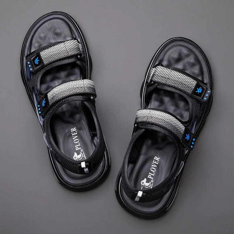 Hnzxzm New Summer Shoes Men Sandals Flat Non-slip Summer Holiday Mens Beach Sandals Brand Male Footwear Cool Black A4612