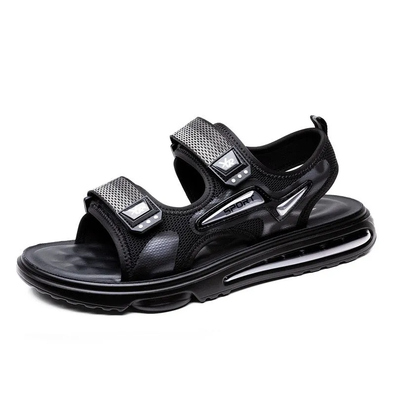 Hnzxzm New Summer Shoes Men Sandals Flat Non-slip Summer Holiday Mens Beach Sandals Brand Male Footwear Cool Black A4612