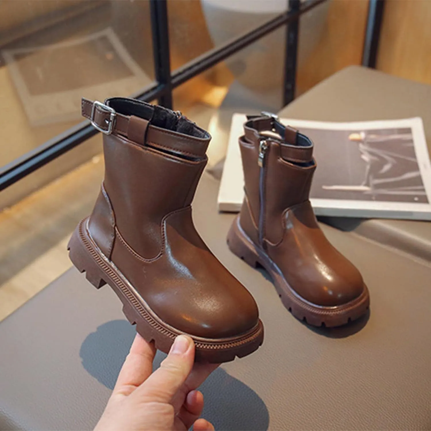Kids Squeaky Shoes Girls Autumn And Winter Children Boots Boys And Girls Thick Soles Non Slip Boots