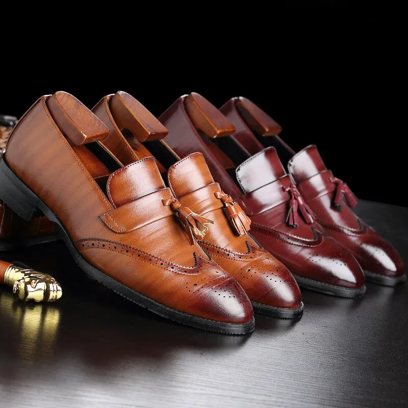 The T93 - Classic Wingtip brogue Leather Tassel Loafers For Men