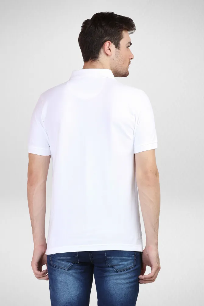 White and Brick Red Polo T-Shirts Combo for Men