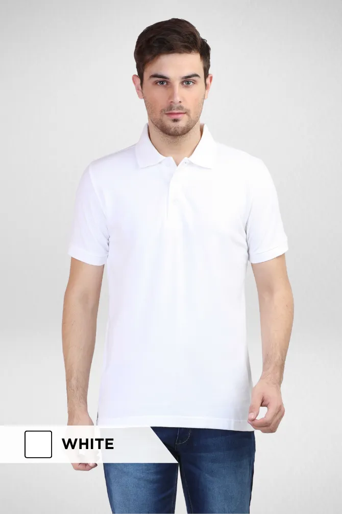 White and Brick Red Polo T-Shirts Combo for Men