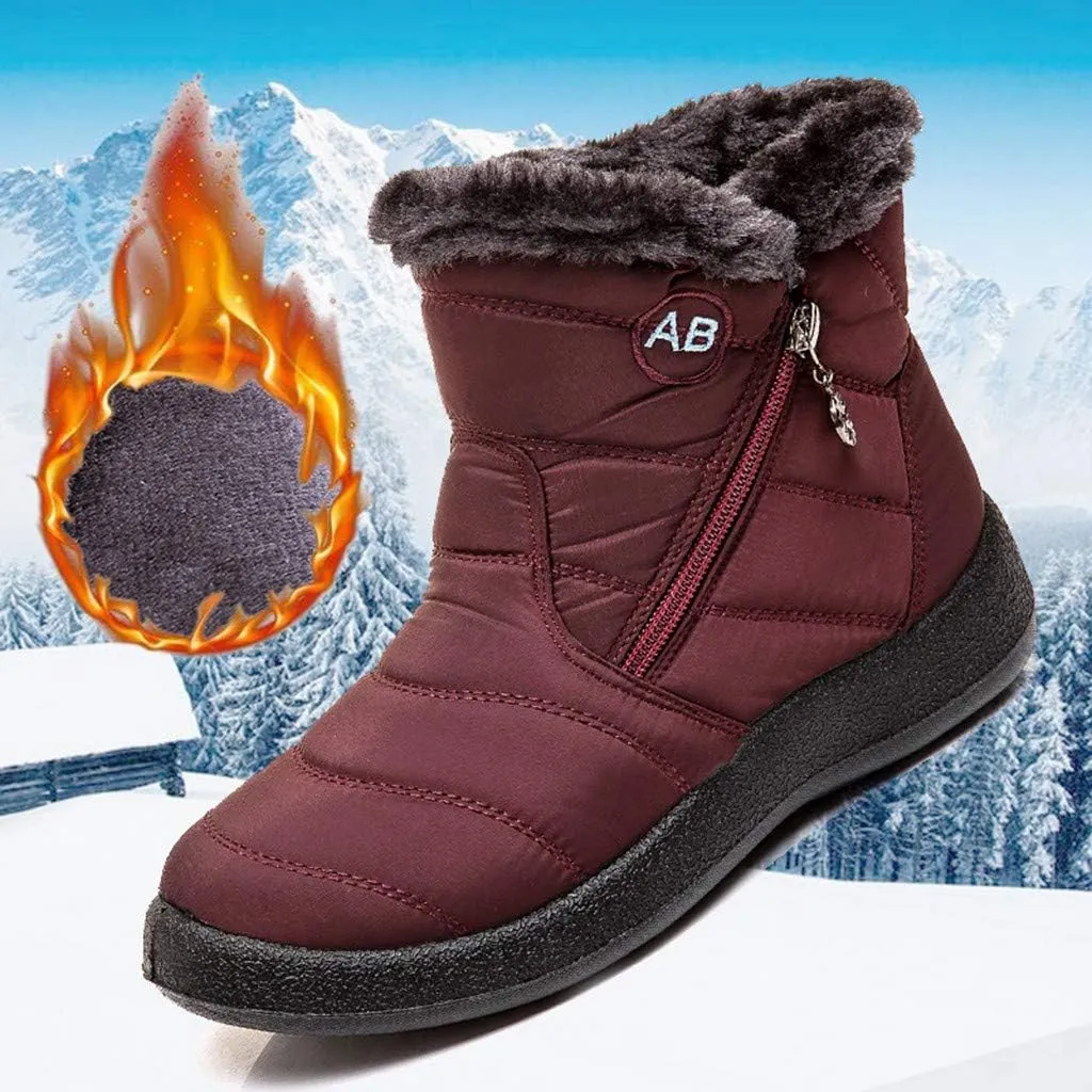 Women's Snow Boots Waterproof Insulated Fur Boots Waterproof Walking Shoes Cold Weather Furry Fluffy Short Snow Boot