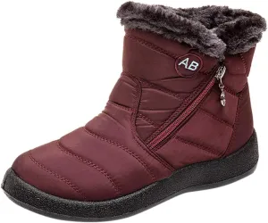 Women's Snow Boots Waterproof Insulated Fur Boots Waterproof Walking Shoes Cold Weather Furry Fluffy Short Snow Boot